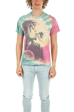 Blue&cream Bob Marley Rasta Smoke Tie Dye Tee