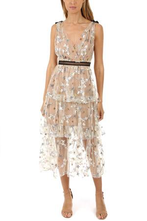 Self-portrait Star Mesh Midi Dress