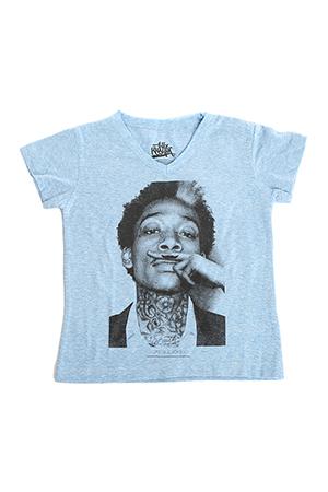 Little Eleven Paris Heather Blue Wiz Khalifa V Neck Tee