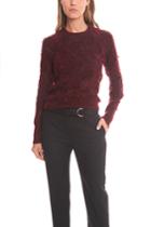 3.1 Phillip Lim Long Sleeve Pullover In Destroyed Diamond Fringe Jacquard