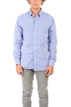 Blue&cream Gingham Micro Check Button Down