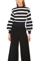 Self-portrait Striped Balloon Sleeve Sweater