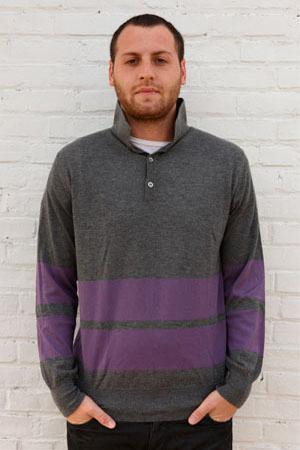 Simon Spurr Cashmere Stripe Ls Polo
