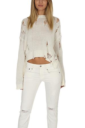 R13 Shredded Slit Sweater