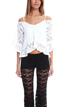 Nightcap Crochet Ruffle Blouse
