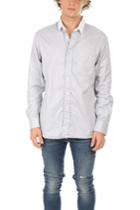 Blue&cream Key Collar Button Down