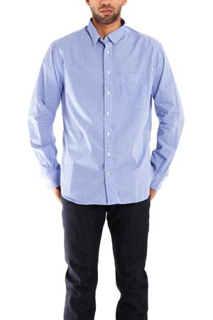 Blue&cream Blue Macro Check Gingham Button Down Shirt