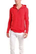 Via Spare Long Sleeve Half Zip Fleece In Red