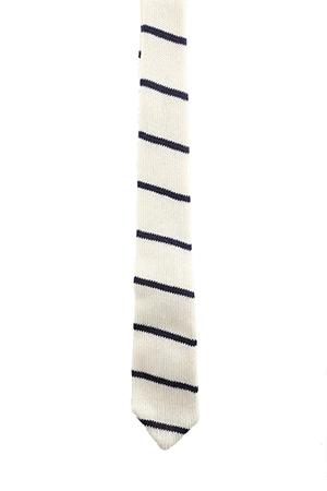 Alexander Olch White Knit Blue Stripe Tie