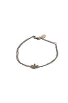 Chan Luu Silver Diamond Leaf Bracelet
