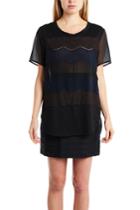 3.1 Phillip Lim Curved Hem Tee With Lace Applique