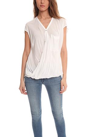 Helmut Lang Lush Voile Draped Angled Top