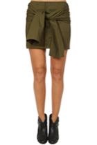 Harvey Faircloth Tie Sleeve Mini Skirt