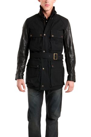 R13 Leather Sleeve Rider Jacket