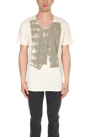 Blue & Cream Rogan Paint Roll T Shirt