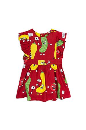 Mini Rodini Veggie Woven Ruffled Dress