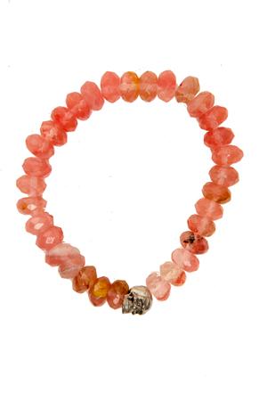 Duchess Of Malfi Peach Tourmaline Faceted Stone Bracelet
