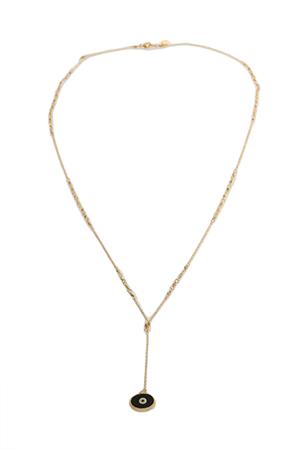 Chan Luu Gold Plated Chain Necklace With Black Charm