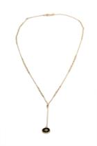 Chan Luu Gold Plated Chain Necklace With Black Charm
