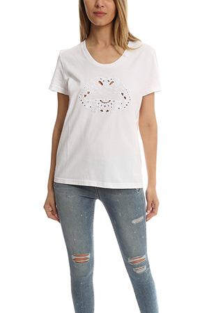 Markus Lupfer Lace Cutout Lip Dani Tee