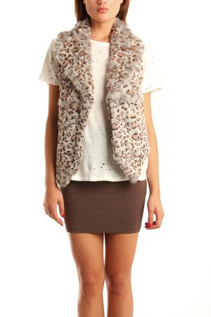 Cut 25 By Yigal Azrouel Cut 25 Rabbit Fur Vest In Cheetah