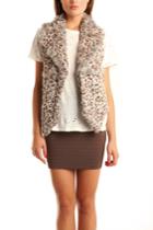 Cut 25 By Yigal Azrouel Cut 25 Rabbit Fur Vest In Cheetah
