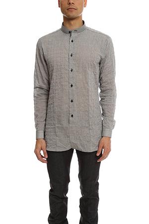 Naked & Famous Long Shirt Crinkle Horizontal Stripes