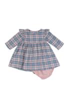 Poeme & Poesie Plaid Dress With Lace Trim