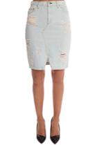 Rag & Bone/jean Denim Skirt Shredded