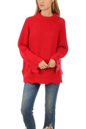 R13 Distressed Fisherman Sweater