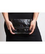 Bungalow 20 Isabella Chain Trimmed Clutch In Black