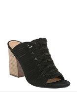 Belle By Sigerson Morrison Black Woven Suede 'faline' Mule Sandals