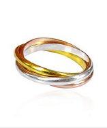Aeravida Tricolor Triple Tangle Puzzle Hoop Sterling Silver Ring