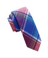Skinny Tie Madness Evenflow Blue Plaid Skinny Tie