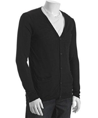 Lna Black Cotton Long-sleeve Pocket Cardigan