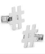 Ravi Ratan Sterling Hashtag Cufflinks