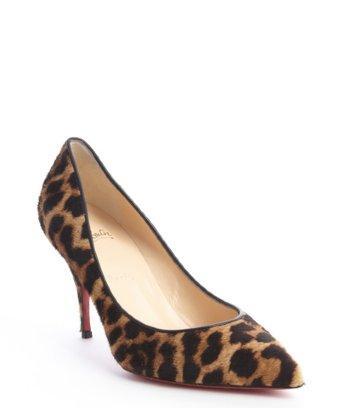 Christian Louboutin Brown Leopard Animal Print Calf Hair Pointed Toe Pumps