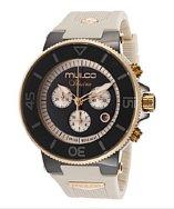 Mulco Women's Ilusion Chronograph Black And Silver Dial Beige Rubber