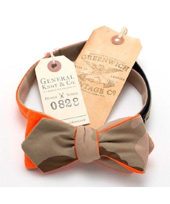 General Knot & Co. Desert Camo & Safety Orange Reversible Bow Tie