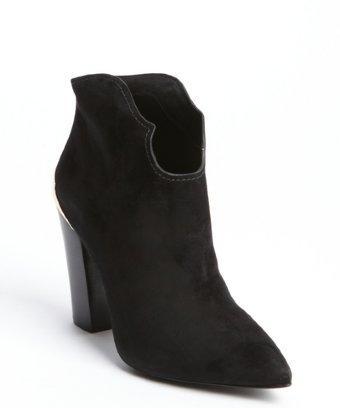 Sigerson Morrison Black Suede 'vesta' Gold Plate Heel Booties