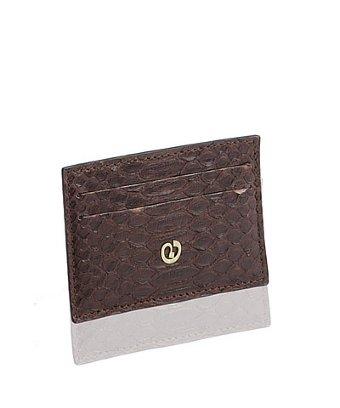 Nada Sawaya Python Credit Card Holder - Chocolate