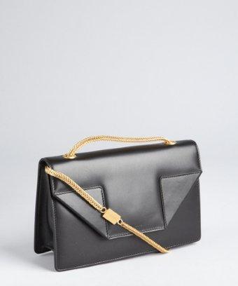 Saint Laurent Black Leather 'betty' Envelope Chain Shoulder Bag