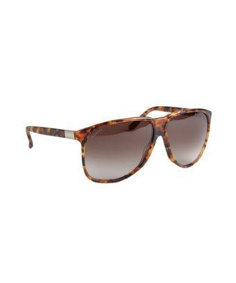 Gucci Brown Tortoise Shell Style Acrylic Oversized 'havana' Sunglasses