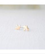 Olive Yew Bird Earring Studs