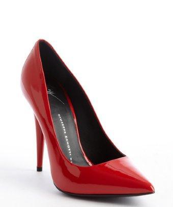 Giuseppe Zanotti Red Patent Leather Pointed Toe Pumps