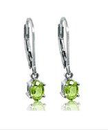 Amanda Rose Collection 1ct Peridot Leverback Earrings In Sterling Silver