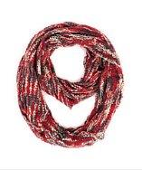 Paula Bianco Mixed Knit Infinity Scarf In Bordeaux Multi