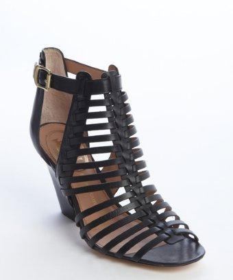 Vince Camuto Black Leather Strappy 'greta' Heel Sandals