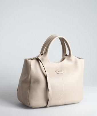 Tod's Grey Leather '24h Mini' Shopping Tote