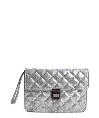 Bcbgeneration Silver Faux Leather 'mason The Clueless' Wristlet